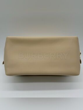 Burberry Beige Cosmetic Makeup Travel Pouch Toiletry Bag New